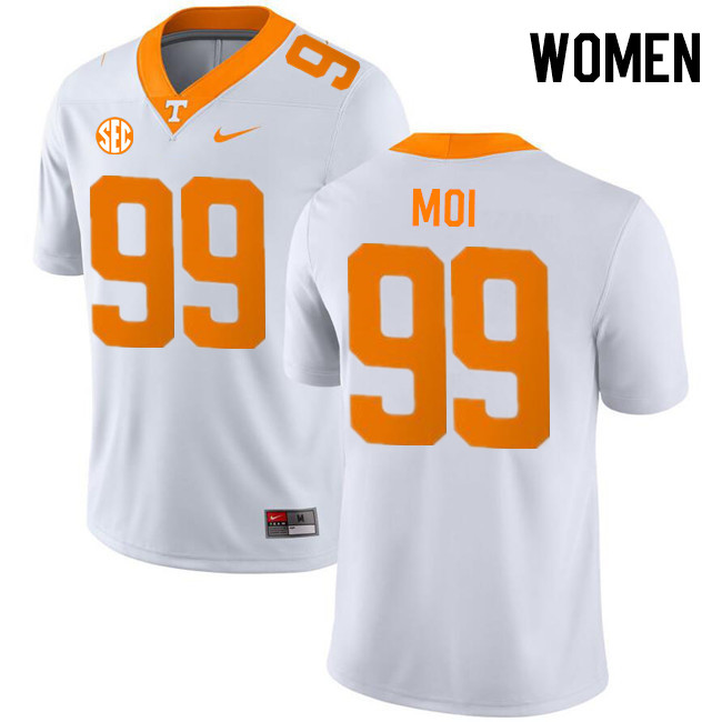 Women #99 Jaxson Moi Tennessee Volunteers College Football Jerseys Stitched-White